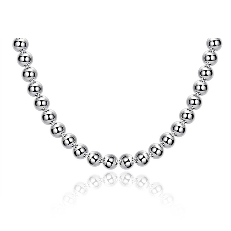 Simple Fshion Jewelry Pendant 925 Sterling Silver Hollow Beads Necklace for Women