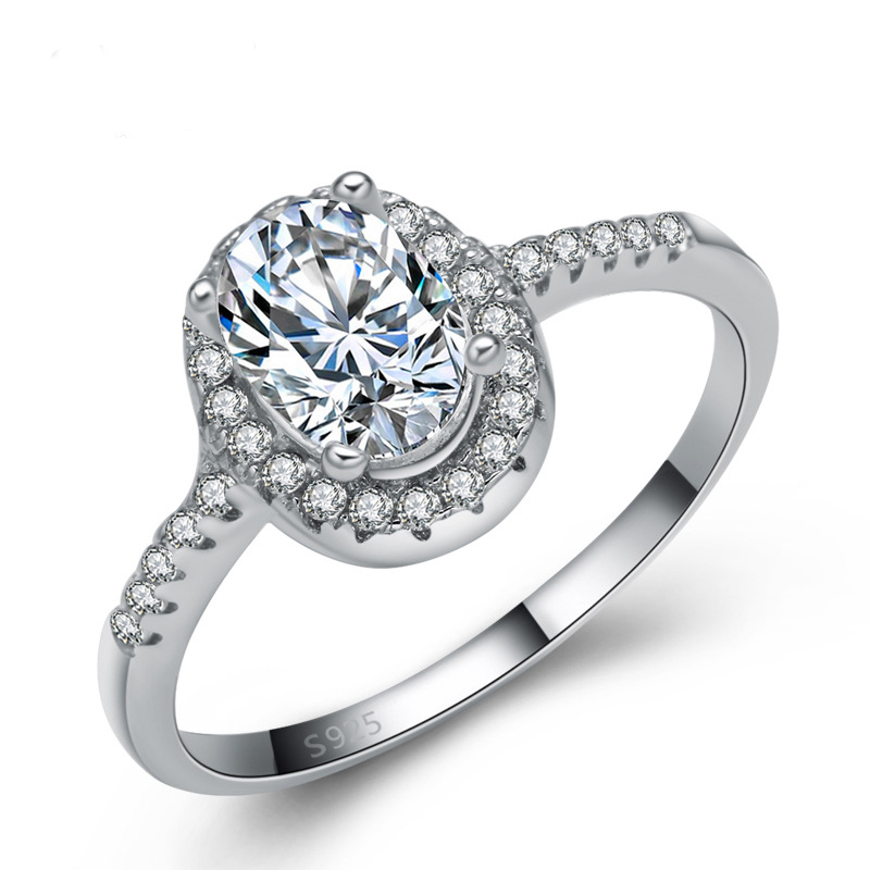 Geometric Diamond Ring 925 Sterling Silver Women Ring E115