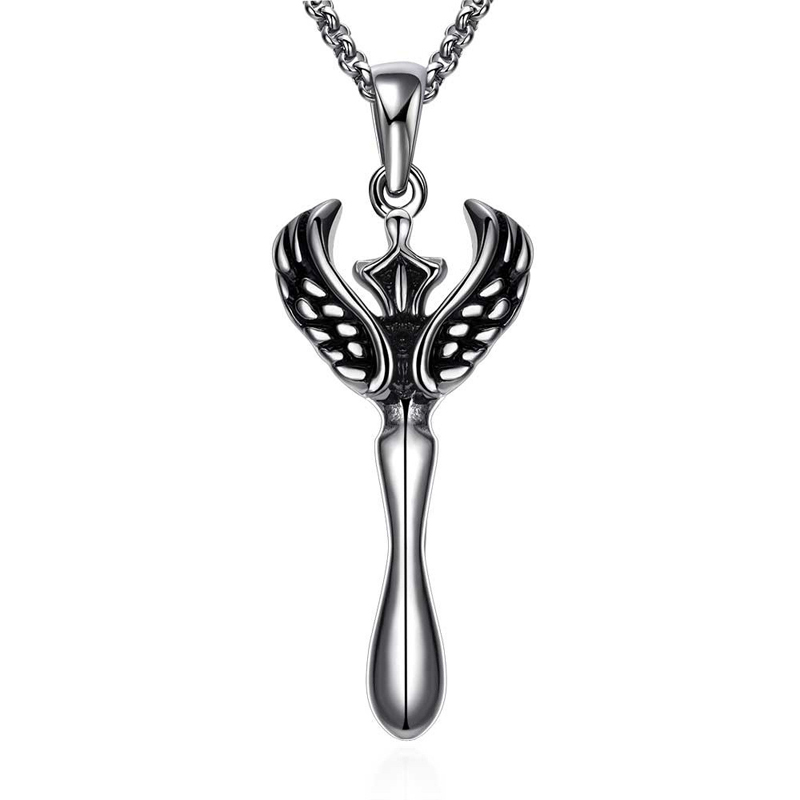 Fashion Vintage Feather Pendant Necklace For Men GMYN017