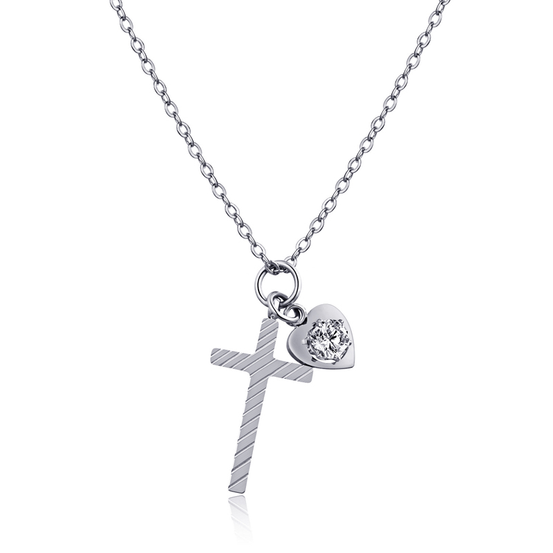 Creative Diamond Cross/ Heart Pendant Necklaces for Women GX1171