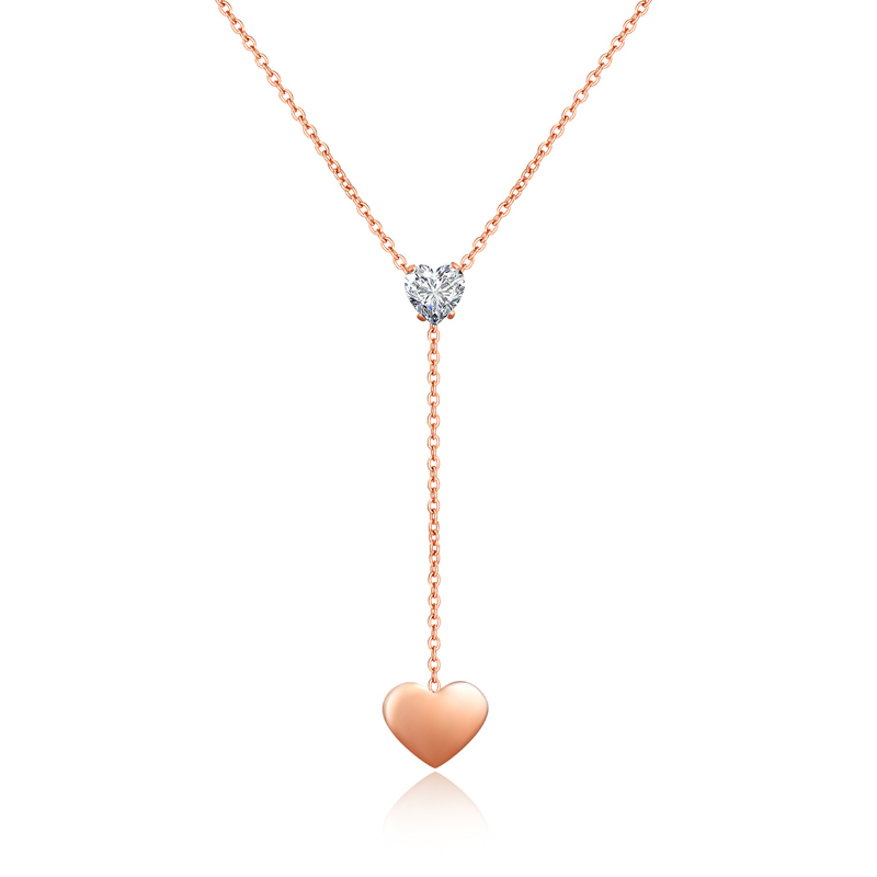 Luxury Female Party Necklace Heart Shape Pendant Necklaces GX1172