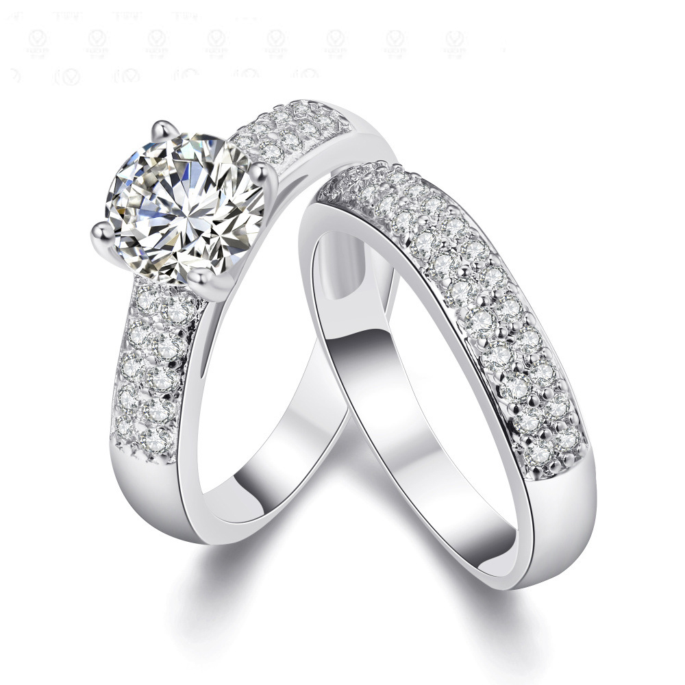 New Trendy Gold/Platinum Plated Wedding Jewelry Rings For Women