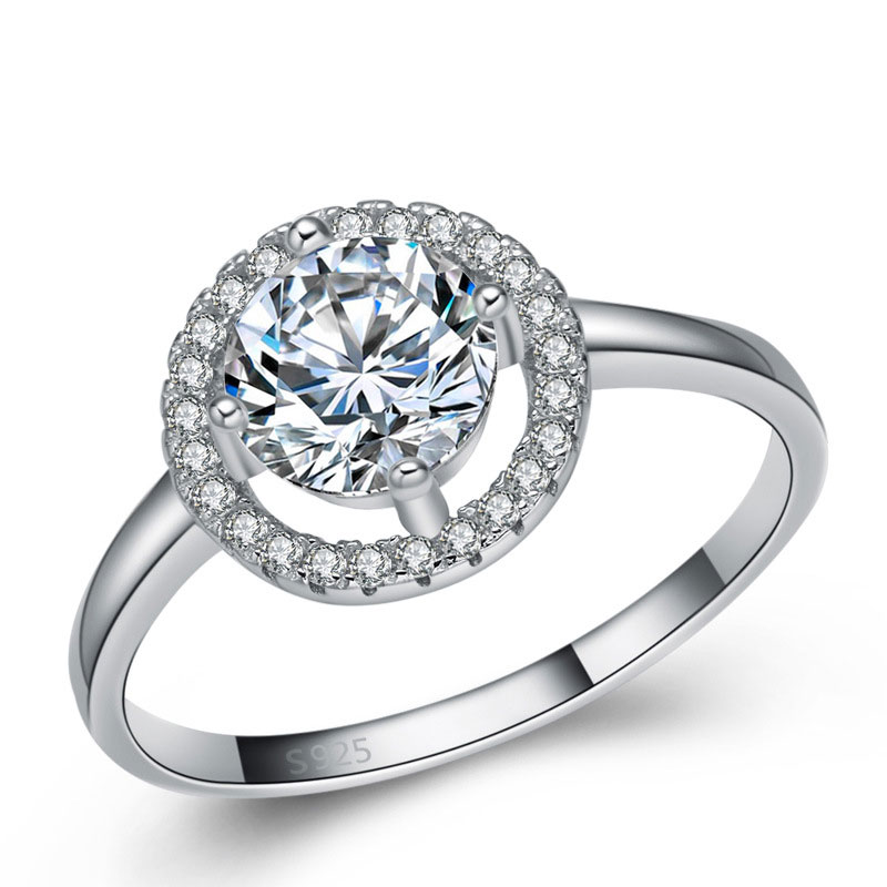 925 Sterling Silver Fashion Diamonds Women Jewelry Ring E116