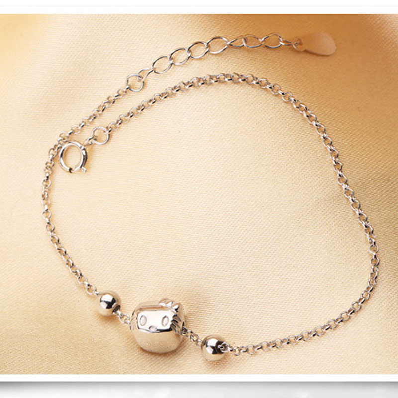 Hello Kitty 925 Sterling Silver Fashion Charm Bracelets D031