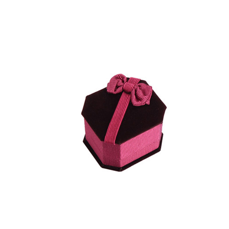 Claret-red Flannelette Foldable Boxes For Wedding Ring