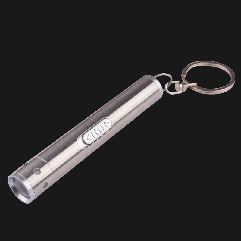 Mini Key Chain Flashlight Light Stainless Steel LED Outdoor Flashlight