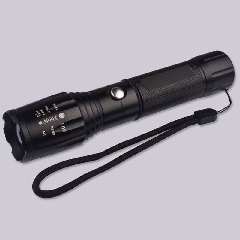 T6 Zoom Flashlight LED High Light Outdoor Ride Flashlight 18650 Battery