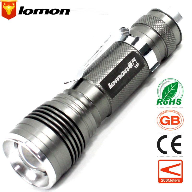 Lomon LED Glare Camp Flashlight Torch Zoom Lumens Baton Telescopic Focusing Rechargeable flashlight ST61
