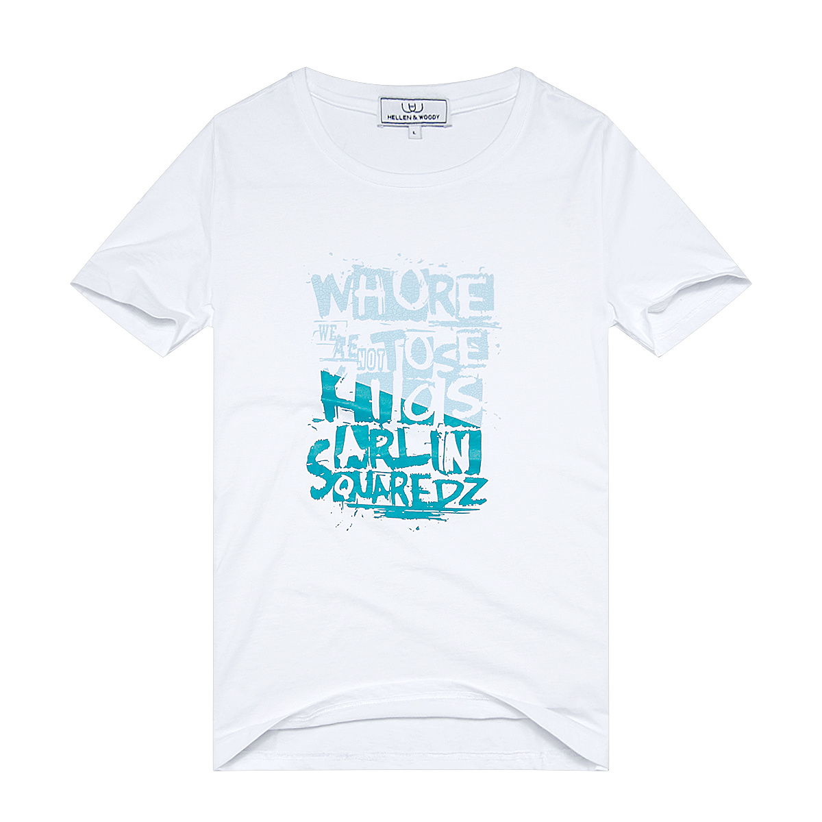 HELLEN&WOODY/H&W Fresh Elephant Print Tee Cotton Short Men's Outdoor T Shirt 1706
