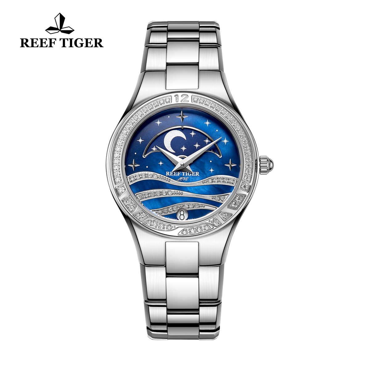 Reef Tiger Love Stars Fashion Quartz Watch Steel Black Dial RGA1524-YLY