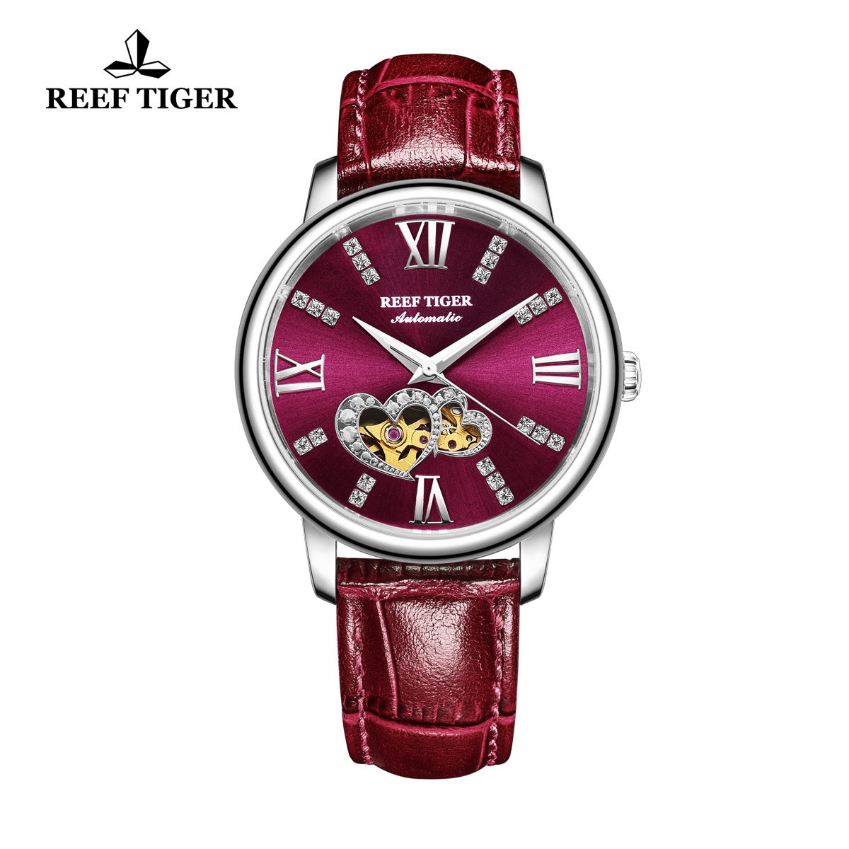 Reef Tiger Fashion Lady Watch Purple Dial Automatic Steel Watch RGA1580-YRR