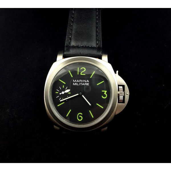 Parnis Marina Militare 44mm Titanium Manual Winding Watch Steel Luminous Superb PAM111 Homage Watch