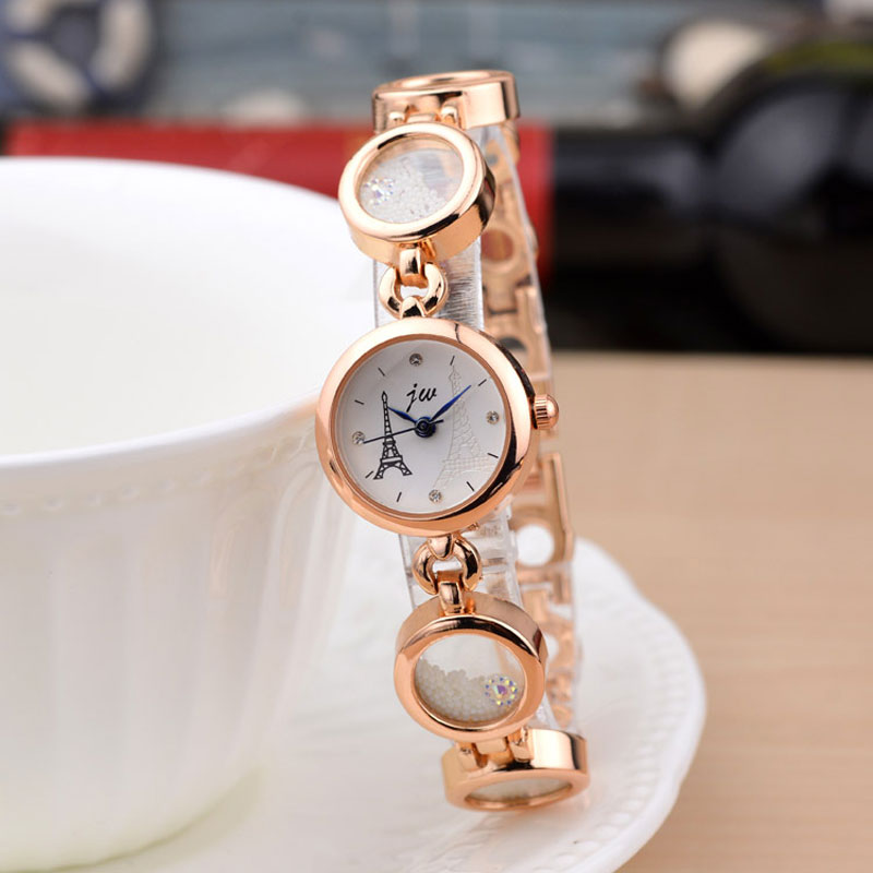 Fashion Small Watch With White Dial Tower Pattern Quartz Women Bracelet Watch 70174
