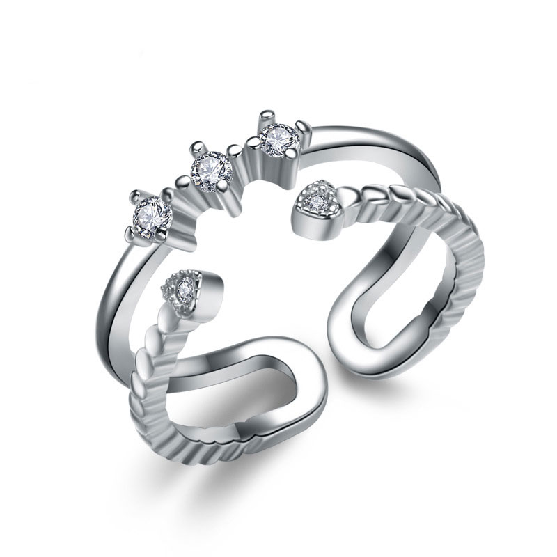 925 Sterling Silver Ring Fashion Diamond Ring for Women E417