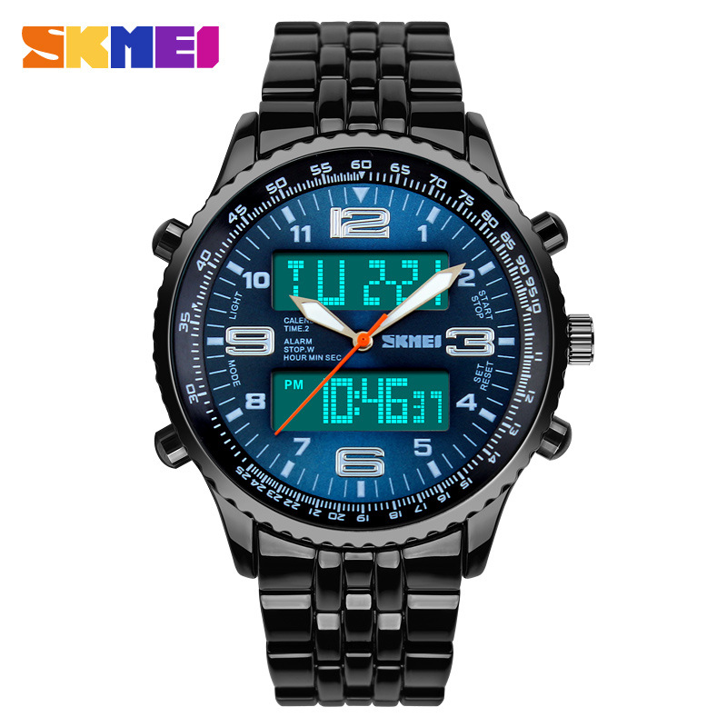 SKMEI Waterproof Fashion Casual Quartz Watch Digital & Analog Multifunctional Mens Sports Watches