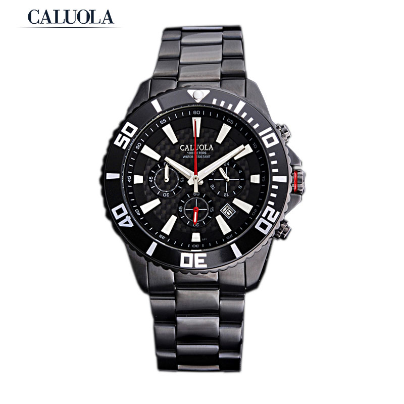 Caluola New Fashion Men's Watch Quartz Watch with Date Chronograph Sport Watch CA1040GOS