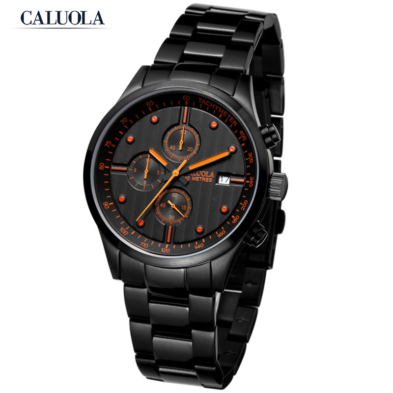Caluola Fashion Quartz Watch Men Watch Date Chronograph Luminous Sport CA1044G1
