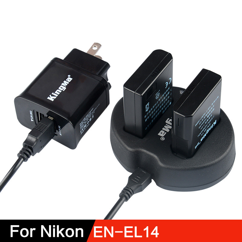 NIkon DF D3200 D3300 D5200 D5300 USB dual charger with  Battery EN-EL14 14a
