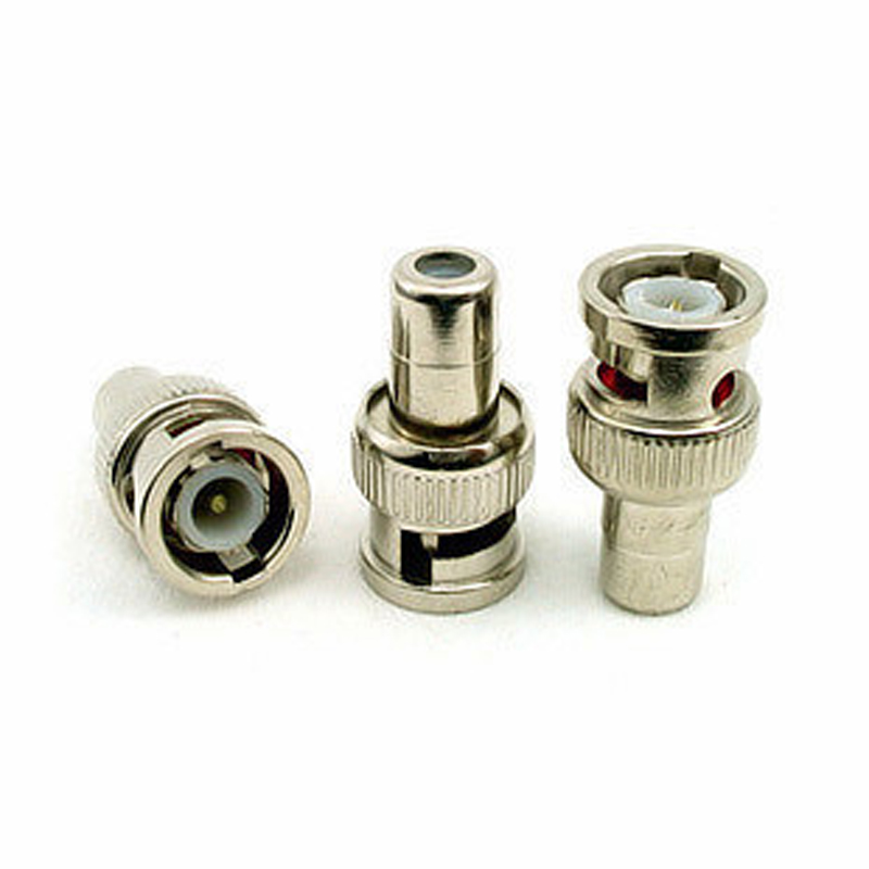 New BNC - RCA Adapter BNC Female To RCA Male Connector + BNC Male to RCA Female Nickelplated Straight Connector