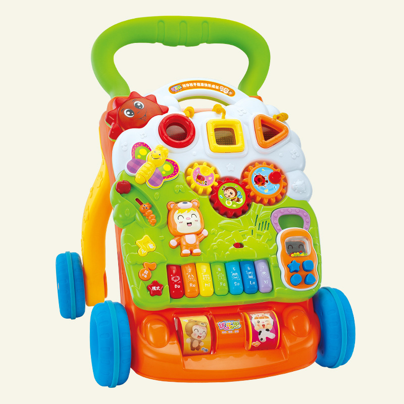 Multifunctional Handcart Walker with Music Lighting Baby Hand Push Toy