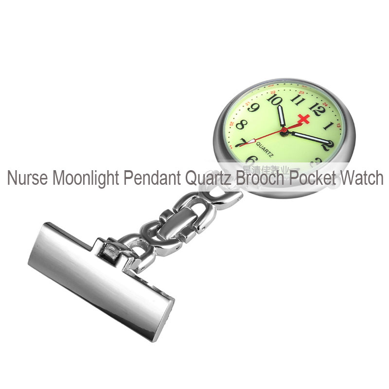 Nurse Moonlight Pendant Quartz Brooch Pocket Watch